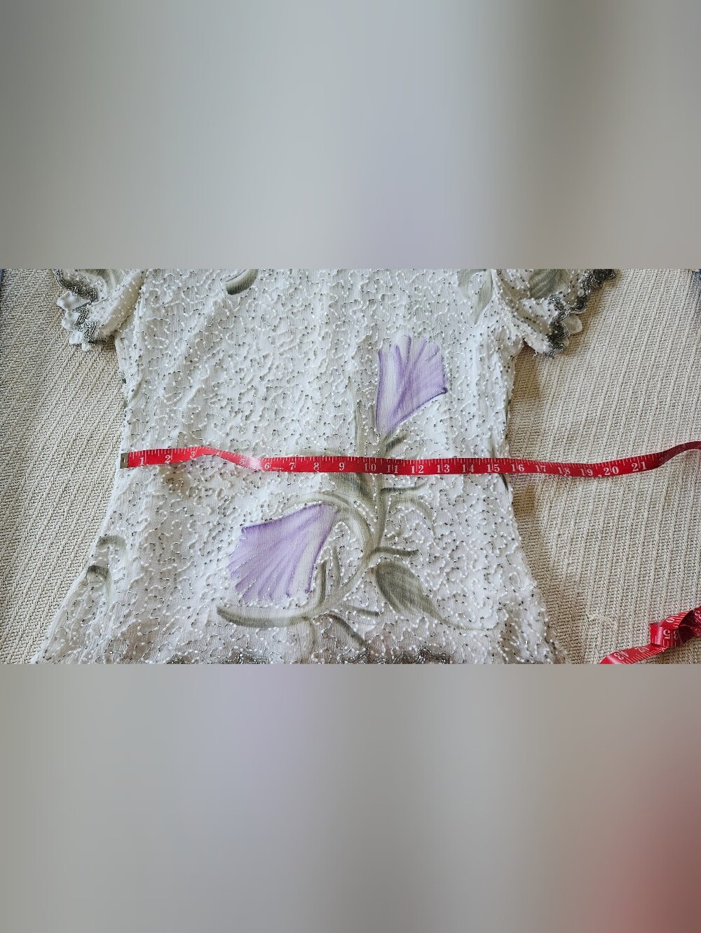 Vintage Beaded Floral Dress - Picture 10 of 11